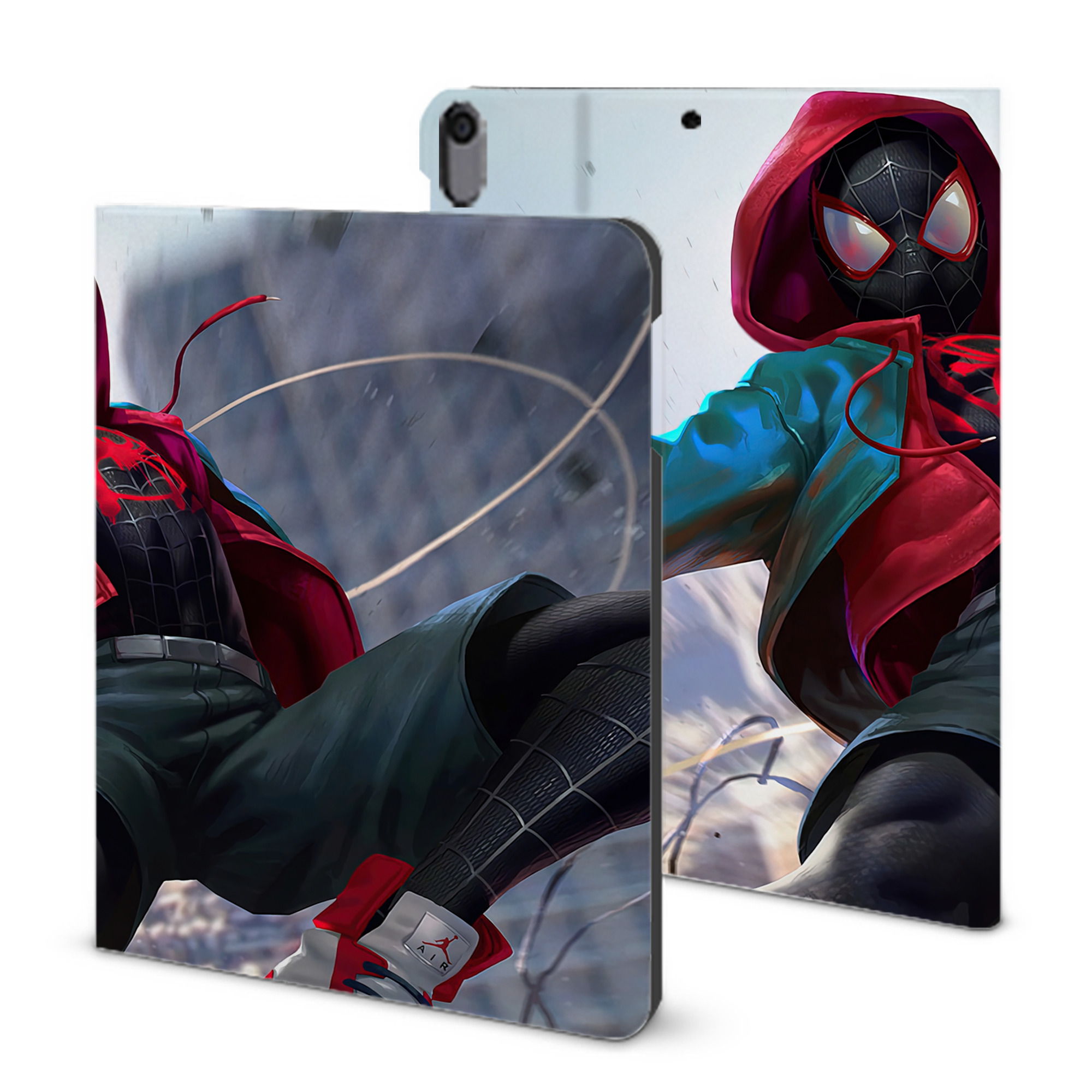 （画像用） Spider Man スパイダーマン IPad ケース ブック型 PUレザー TPU 耐衝撃 軽量 薄型 ペン収納なし 全面保護 IPad 各モデル対応